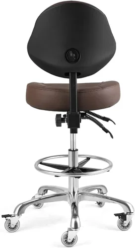 Miniatura 9 de Silla de dibujo con soporte para el respaldo, silla alta de oficina para escritorio de pie, taburete giratorio ajustable para taller, estudio
