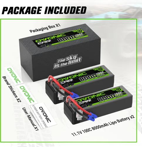 Miniatura 6 de OVONIC 3S lipo Batería 100C 8000mAh Lipo con conector EC5 (paquete de 2)