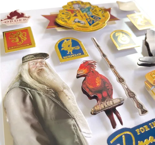 Miniatura 2 de Paper House Productions Harry Potter Troquelado 3D Scrapbook Hoja de pegatinas - Hogwarts con Dumbledore