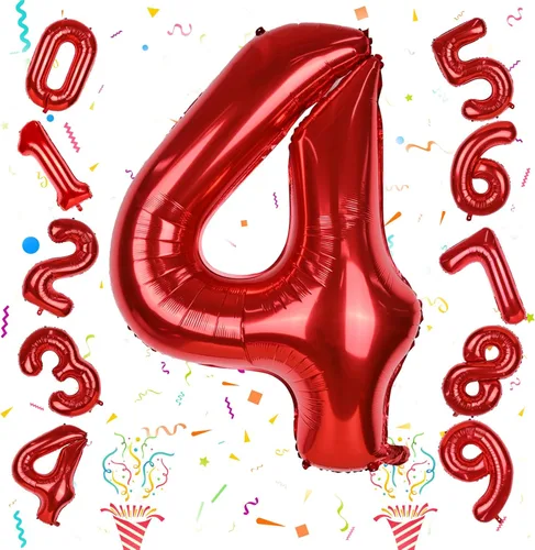 Miniatura 67 de Globos de número azul pastel de 40 pulgadas, globo gigante autoinflable de aluminio número 5 de cumpleaños para niños, globos azul bebé para hombres