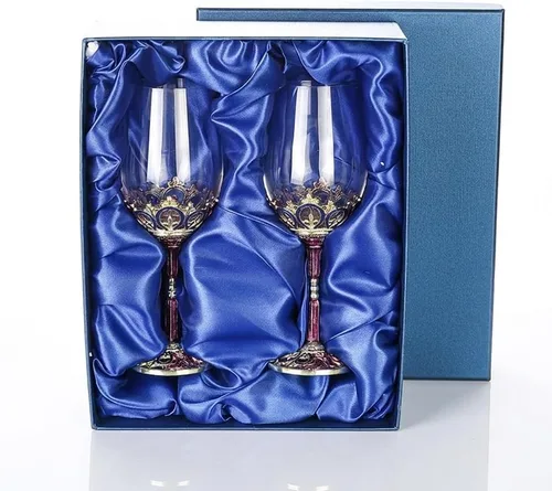 Miniatura 13 de Simcat Copa de Vino de Esmalte Pintada a Mano con Flores, Vaso Transparente Refinado, Tallo para Cabernet, Regalos