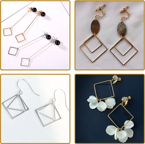 Miniatura 7 de Aros de Cuentas para Pendientes para Hacer Joyas, FANMAOUS Hallazgos de Pendientes Aros Dijes de Pendientes Marco Colgante de Bisel Abierto