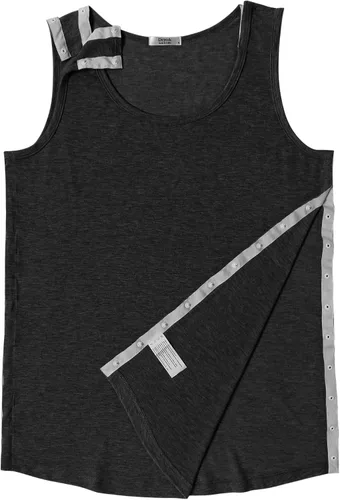 Miniatura 7 de Deyeek Camisetas sin mangas unisex con acceso completo a presión para hombres y mujeres, camisetas de recuperación de hombro para después
