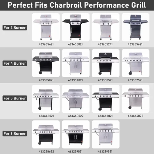 Miniatura 2 de Piezas de repuesto para parrilla Charbroil Performance de 5 quemadores 463448021 463450022 463451022, de 4 quemadores 463365021 463352521, Las