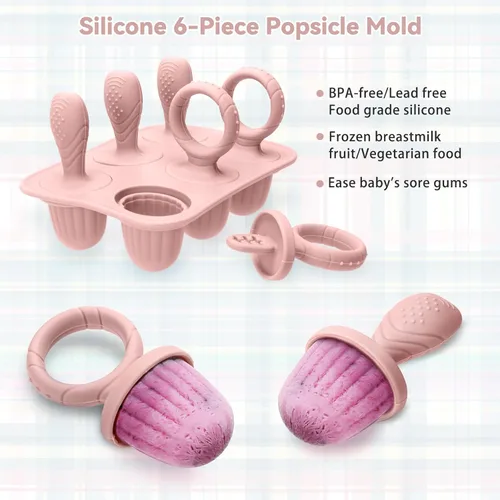 Miniatura 3 de Moldes de Silicona para Paletas de Niños Pequeños con Palitos, 2 Paquetes de Mini Moldes para Paletas para Bebés, Moldes de Paletas de Leche Materna