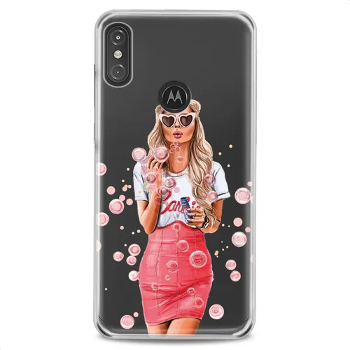 Funda de TPU compatible con Motorola G9 G8 Plus G7 E20 P40 Z4 Edge 20 G22 Stylus Fashion Babe Design Flexible Silicona Rosa Suave Slim Fit Print