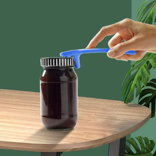 Miniatura 5 de 1 paquete de abridor de tarros con llave de tarro azul, el original fácil uso por cualquier persona (transparente)