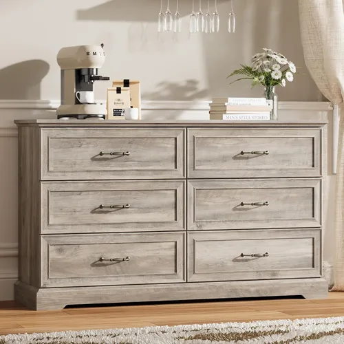 Miniatura 19 de Thacuok Cómoda de 3 cajones para dormitorio, cómoda de madera de 24 pulgadas de ancho, cómoda rústica de granja con cajones grandes y asas de metal