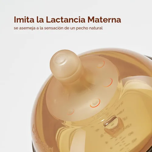 Miniatura 5 de Thyseed Biberón de silicona natural con forma de seno con tetina (0-3 meses), 8 oz, 1 paquete Silicona 0-3 meses sin asa Paquete de 1