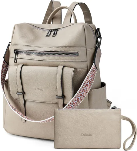 Miniatura 2 de KoboIn Mochila para mujer, bolsos de hombro de moda con muñequeras, Gris bicolor, Moda