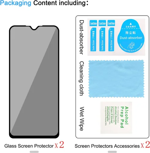 Miniatura 7 de Paquete de 2 protectores de pantalla de privacidad para Oneplus Nord N300 5G [vidrio templado antiespía], Ultra HD, antiarañazos, sin burbujas