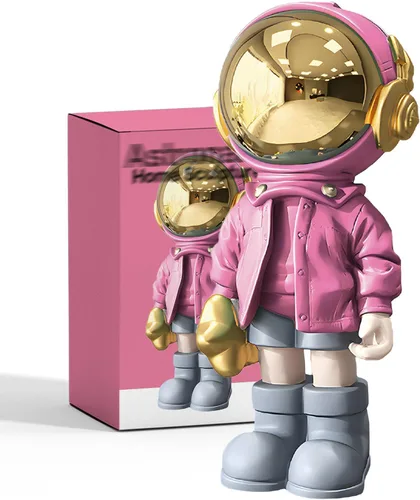 Miniatura 10 de EZ4ENCE Estatua de astronauta escultura de astronauta, escultura para decoración del hogar, decoración de estante azul artístico, decoración de mesa