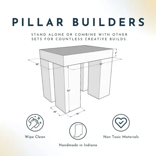 Miniatura 2 de Foamnasium Pillar Builder, juego de espuma para interiores, 5 piezas suaves para niños pequeños y niños para gatear, escalar, construir fuertes