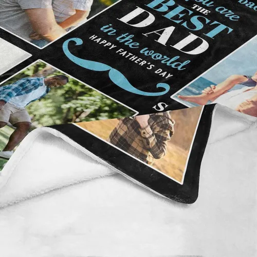 Miniatura 5 de InterestPrint Customized Blankets with Photos Gifts for Dad on Father's Day Birthday, Dad Blanket from Daughter Son Wife Personalized Throw Gifts