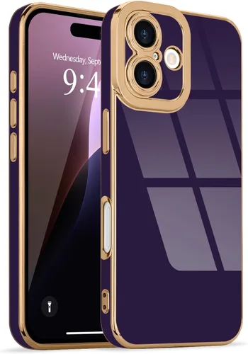 Miniatura 45 de Lafunda Diseñada para iPhone 13 Pro, fundas lujosas con chapado lindo para mujeres y niñas, elegante borde dorado, a prueba de golpes, TPU con funda
