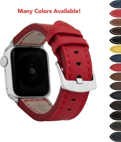 Miniatura 2 de Bandini Correa de cuero para hombre para Apple Watch de 1.732 in 1.772 in 1.654 in 1.614 in 1.575 in 1.496 in 1.929 in y Ultra, correa de iWatch