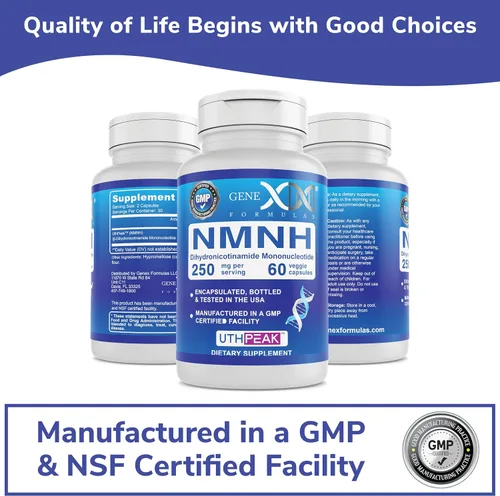Miniatura 6 de Genex Formulas 250 mg NMNH (60 cápsulas - 30 porciones) Uthpeak NMNH (mononucleótido de dihidronicinamida) NAD+ precursor para un envejecimiento