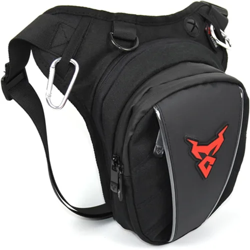 Miniatura 10 de Riñonera para muslos al aire libre para hombres y mujeres, riñonera para montar en motocicleta, bandolera para montar al hombro, senderismo, 01-Negro