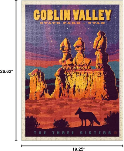 Miniatura 7 de MyPuzzle Goblin Valley State Park, Utah, Póster Vintage, rompecabezas prémium de 1000 piezas para adultos