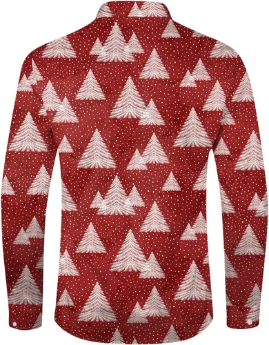 Miniatura 2 de Camisetas para hombre, sudadera de Navidad para hombre, de invierno, casual, divertida, con solapa, de manga larga