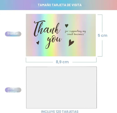 Miniatura 2 de 120 Tarjetas de Agradecimiento para Pequeñas Empresas, Mini 6 Estilos Tarjetas de Agradecimiento por Apoyar Notas de Compras Tarjetas