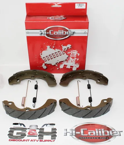 Miniatura 2 de (2 juegos) ZAPATILLAS DE FRENO TRASERO Ranurados Y MUELLES DE CALIDAD PARA Kawasaki Mule 2510 DIESEL 4x4 KAF 950 2000-2002