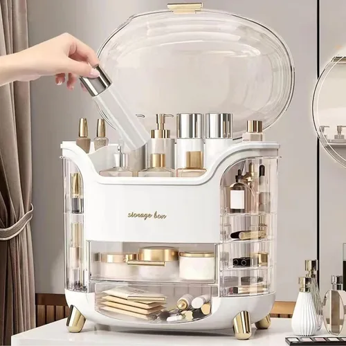 Miniatura 6 de Omeily Organizador de Maquillaje Grande para Encimera Organizador de Tocador Organizador de Cosméticos Caja de Almacenamiento de Maquillaje