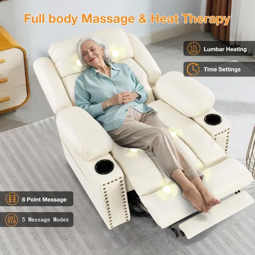 Miniatura 6 de Silla reclinable de elevación de gran potencia de triple motor para personas mayores con calor y masaje, sillas de elevación reclinables