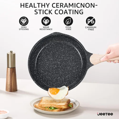 Miniatura 5 de JEETEE Juego de 36 ollas y sartenes antiadherentes, juego de utensilios de cocina no tóxicos, juego de cocina de inducción saludable con plancha