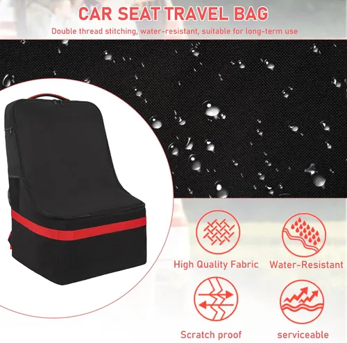 Miniatura 6 de IBVIVIC Bolsa de viaje acolchada para asiento de automóvil para avión, bolsa de asiento de automóvil resistente para puerta de viaje aéreo, bolsa