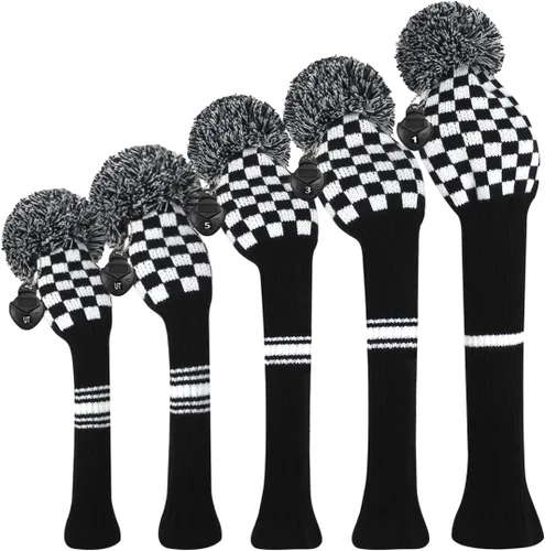 Miniatura 13 de Scott Edward Knit Golf Club Cover for Woods and Driver Set of 5 Head Covers Protect Driver Wood(460cc)* 1 Fairway Wood*2 and Hybrid/UT*2 with