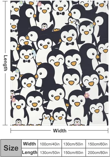 Miniatura 3 de Manta de pingüino para regalo, 40 x 30 pulgadas, bonita manta para niños, niñas y niños, manta negra suave y mullida para regazo y silla