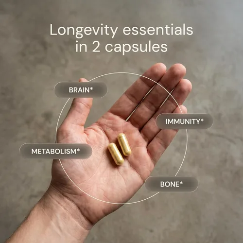 Miniatura 4 de Blueprint Bryan Johnson Cápsulas Esenciales - Multivitamínico/Multimineral Diario para Mujeres y Hombres - Suplemento Antioxidante con Calcio