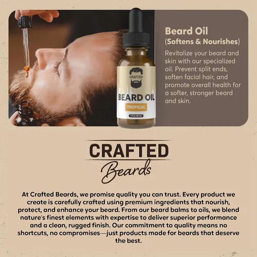 Miniatura 4 de Aceite para barba de Crafted Beards - Acondicionador de aceite para barba - Deja tu barba con una sensación increíble - Todos los ingredientes