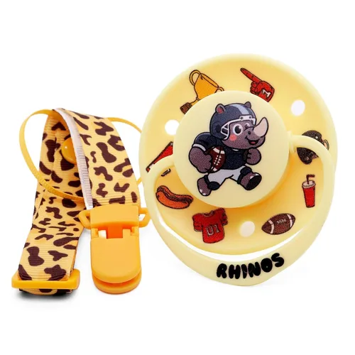 Miniatura 2 de Bonito chupete de tamaño adulto: Big Shield Paci para la ansiedad con clips Paci, pezón grande de silicona suave para dormir Amarillo