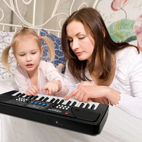 Miniatura 7 de Teclado de piano para niños, piano electrónico portátil de 37 teclas para niños con micrófono, teclado de música, juguetes de piano para niños