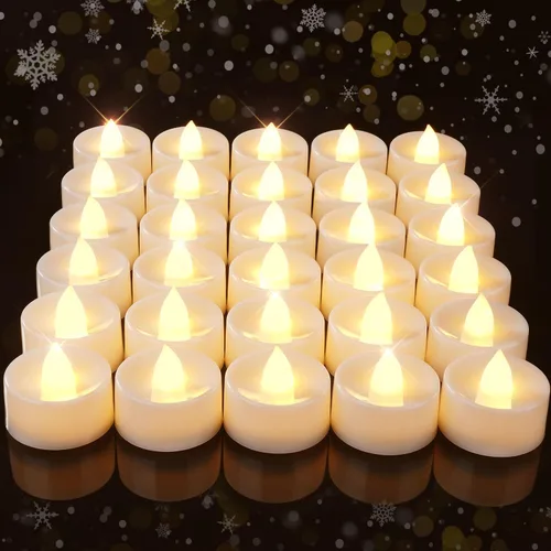 Miniatura 12 de Amagic 30 velas de té parpadeantes sin llama que funcionan con pilas, vela eléctrica de larga duración de más de 200 horas para centro de mesa
