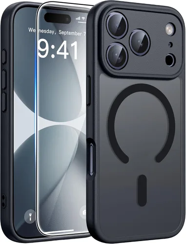 Miniatura 674 de FNTCASE Funda para iPhone 17 Pro: Fundas delgadas translúcidas de color azul claro compatibles con MagSafe, protección completa de la cámara