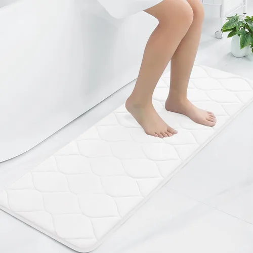 Miniatura 39 de Colorxy - Alfombra de baño de espuma viscoelástica, ultrasuave y antideslizante, absorbe el agua, lavable a máquina, tapete para suelos de ducha