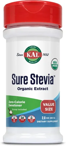 Miniatura 10 de KAL Sure - Extracto de stevia en polvo, bajo en carbohidratos, edulcorante de stevia a base de plantas, gran sabor, cero calorías, cero azúcar, bajo