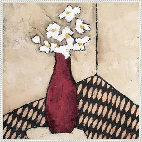 Miniatura 7 de Amanti Art Lienzo enmarcado para pared, florero rojo retro de 16 x 16 pulgadas, por Judi Bagnato, lienzo enmarcado para pared, obras de arte