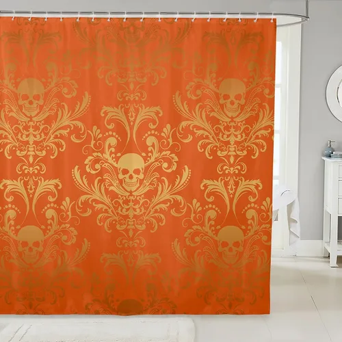 Miniatura 40 de Erosebridal Cortina de ducha para decoración de baño, con estampado de leones y rosas, para niños, adolescentes, niños, niñas, habitación del hogar