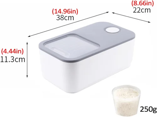 Miniatura 7 de Contenedor hermético de almacenamiento de arroz, contenedor de almacenamiento de arroz, almacenamiento de alimentos secos, tapa de 22 libras, cubo