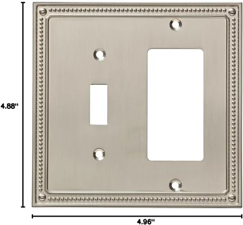 Miniatura 9 de Franklin Brass Placa de pared clásica de palanca y balancín con cuentas, 2 bandas, certificado ETL, salida GFI, cubierta decorativa