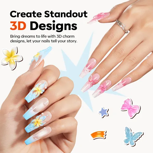 Miniatura 4 de modelones Moldes de silicona para arte de uñas, 7 moldes de flores 3D con bolígrafo de tallado, plantillas de modelado transparentes, flores