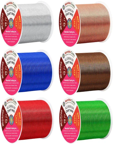 Miniatura 67 de Mandala Crafts - Alambre de aluminio anodizado de 8 calibre para hacer joyas - 9.75 m de alambre flexible negro colorido - Flexible para bonsái