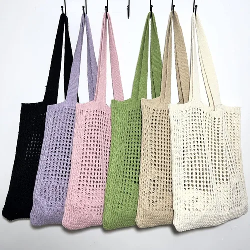 Miniatura 3 de Bolso Hobo de ganchillo para mujer, estilo casa de campo de hadas Y2K, bolsa de playa bonita