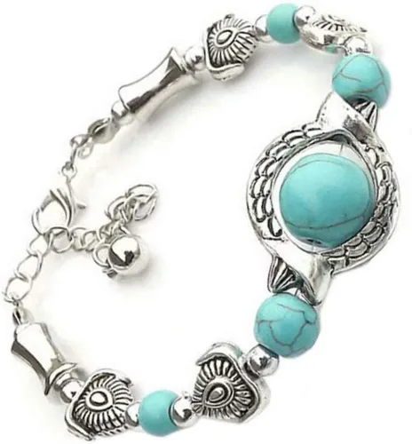 Miniatura 3 de Pulsera de cadena de muñeca con dije de moda para mujer, pulsera de lujo con cuentas de verano, diseño clásico turquesa, pulseras de Navidad