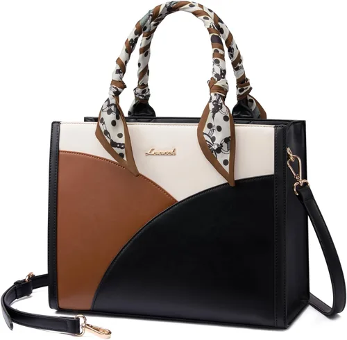 Miniatura 8 de LOVEVOOK Purses and Handbag for Women, Waterproof PU Leather Tote Purse with Scarf, Satchel Top Handle Bags with Strap