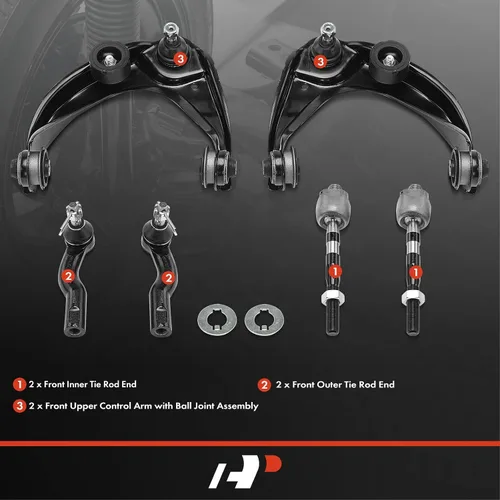 Miniatura 2 de A-Premium Juego de 6, brazo de control superior delantero, extremo de barra de acoplamiento interior y exterior, compatible con Ford Fusion